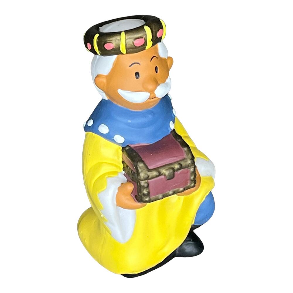 Childs 1st Nativity King Figurine House of Lloyd Melchior Gold Gifts Pvc Toy Vtg